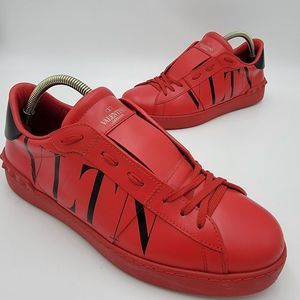 Valentino Rockstud Walker Size 44 EU Red Leather VLTN Authentic